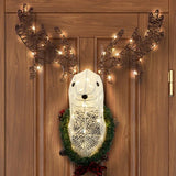 39 Pre-lit 3D Rudolph Hanging Wreath For Front Door