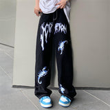 Street Print High Waist Jeans For Men And Women - WOMONA.COM