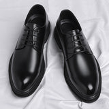 Zapatos de cuero negros de estilo británico para uso formal de negocios