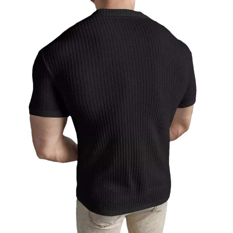 Moda Casual Slim Top Manga Corta Hombres