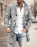 New Men's Woolen Stand Collar Medium Long Pocket Casual Coat - WOMONA.COM