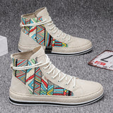 High-top Canvas Casual Board Shoes - WOMONA.COM