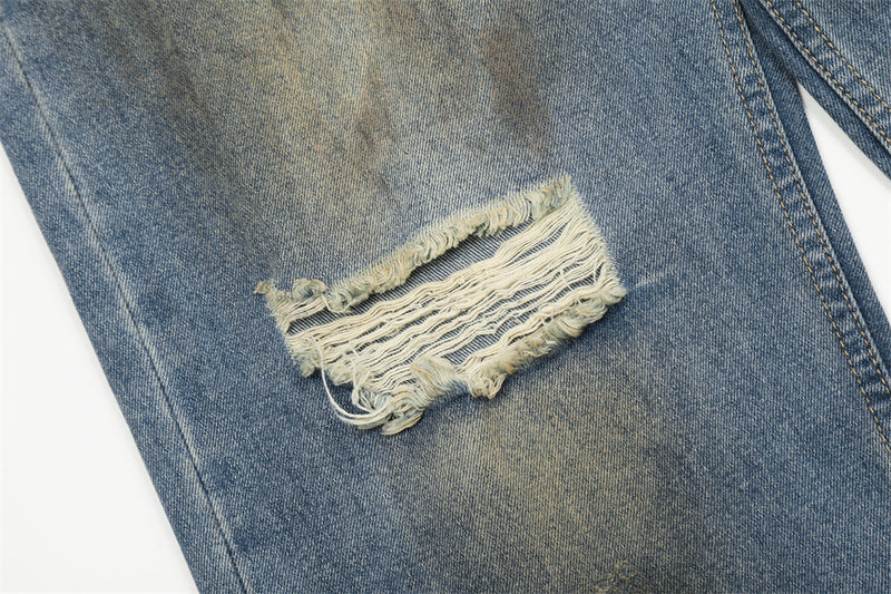 Fashion Dirty Make Old Ripped Jeans For Men - WOMONA.COM