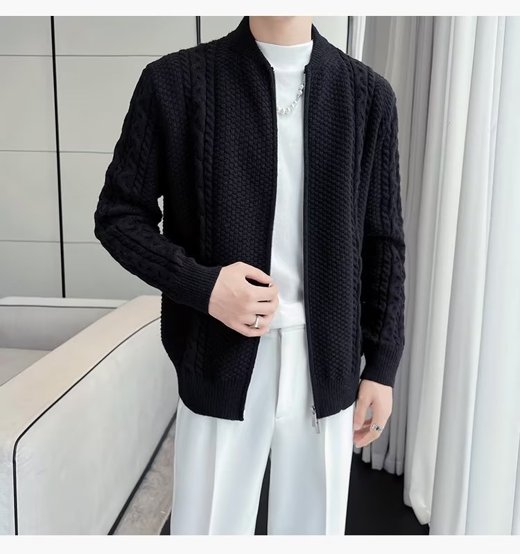 Design Sense Niche Zipper Knitted Cardigan For Men - WOMONA.COM