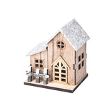 LED Luminous Wooden Christmas Small House - WOMONA.COM