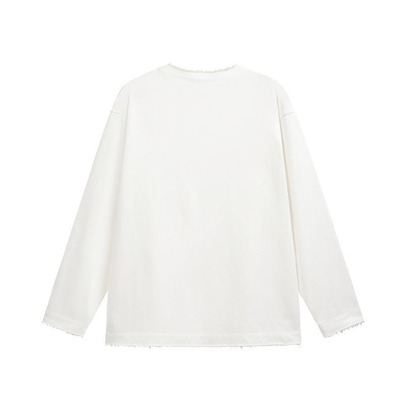 Men's Frayed Half Thread Collar Sweater Loose Top - WOMONA.COM