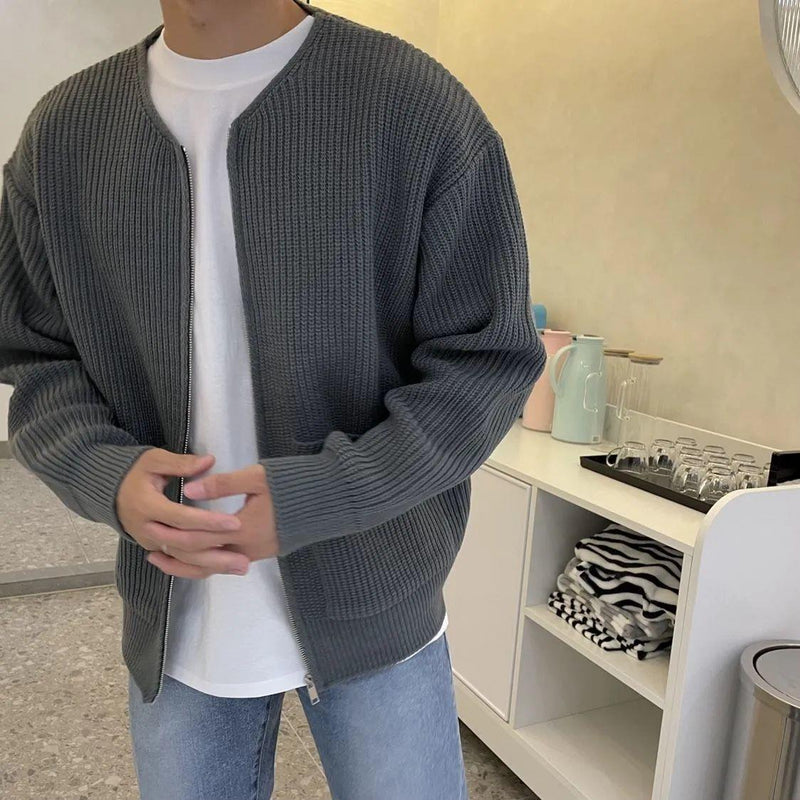 Fashion Trendy Ins Trendy Knitted Cardigan Men's Sweater - WOMONA.COM