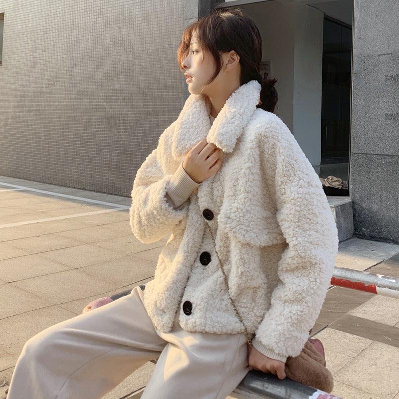 Lamb Wool Coat Women's Short Autumn And Winter - WOMONA.COM