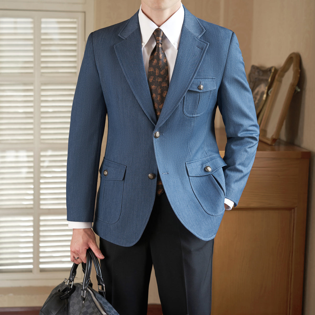 Solid-Color Long-Sleeve Tailored Blazer – product image 5