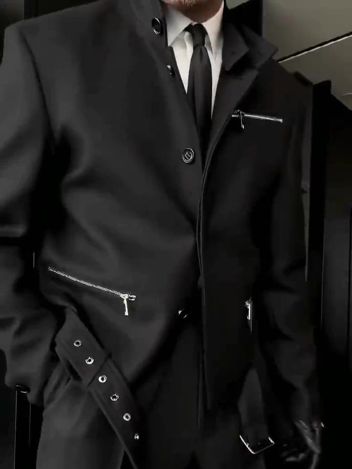 Black Biker Long Sleeve Jacket