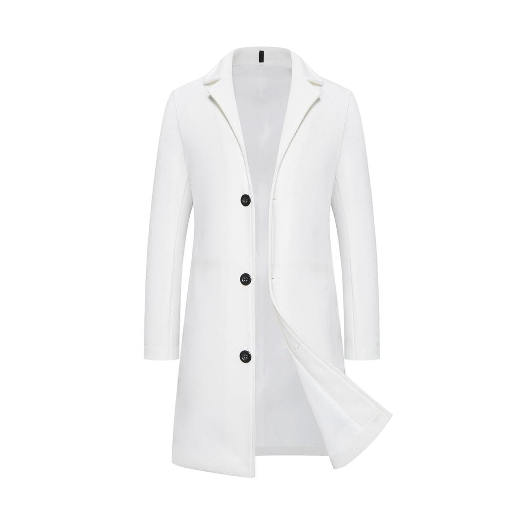 Men's Solid Color Single-breasted Trench Coat - WOMONA.COM