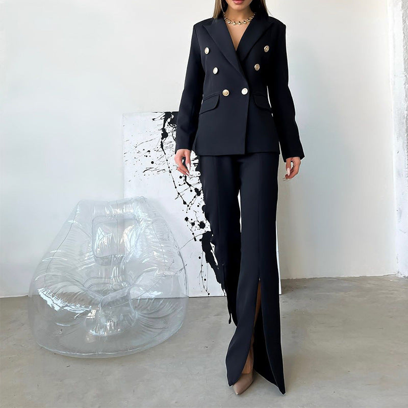 Zipper Bell-bottom Pants Small Suit Business Suit - WOMONA.COM