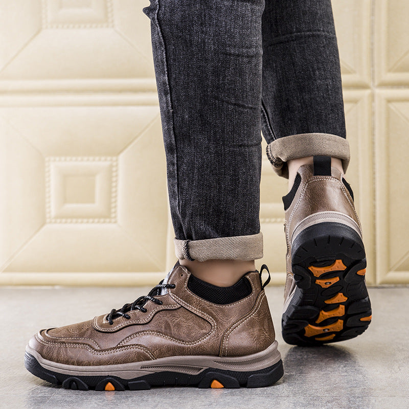 Men Boots Winter Warm Shoes Outdoor Walking Ankle Boots - WOMONA.COM