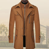 Men's Standard Vertical Zipper Coat Jacket - WOMONA.COM