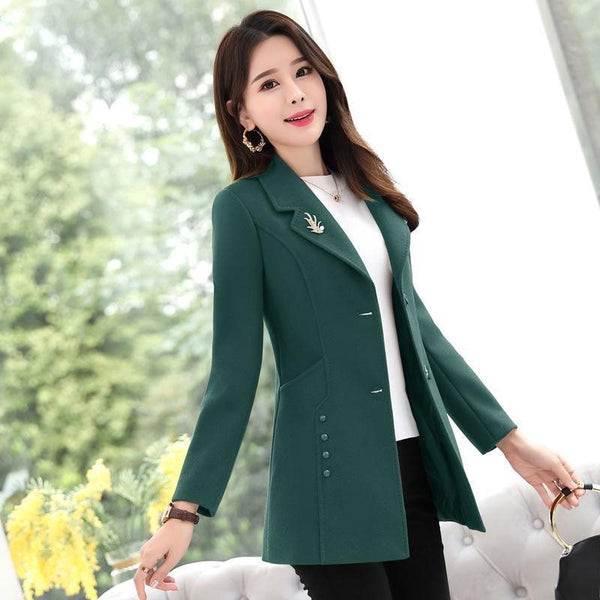 Woolen Coat Women's Short Slim Fit Slimming - WOMONA.COM