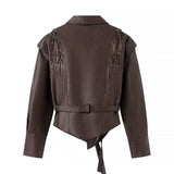 Loose Casual Leather Clothing Coat - WOMONA.COM