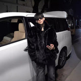 Fashionable Warm Young Black Fur Coat For Men - WOMONA.COM