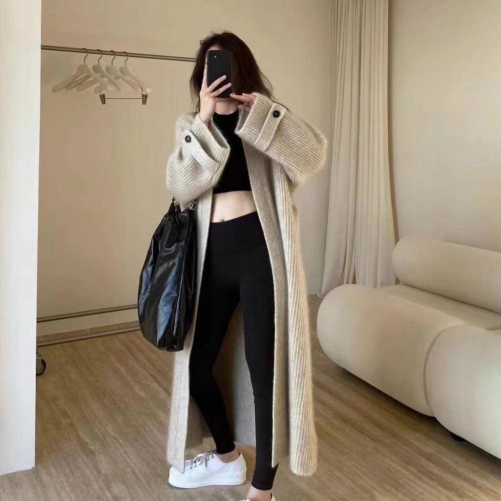 Korean Style High Sense Long Sweater - WOMONA.COM
