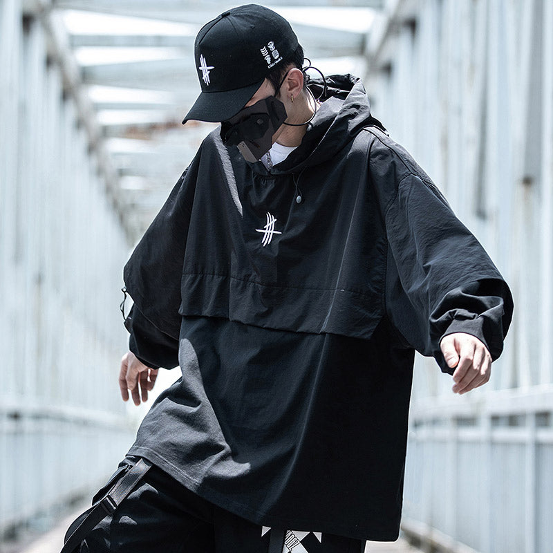 Hooded Trench Coat, Dark Black Function, Two Coats For Men - WOMONA.COM