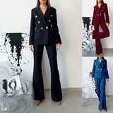 Zipper Bell-bottom Pants Small Suit Business Suit - WOMONA.COM