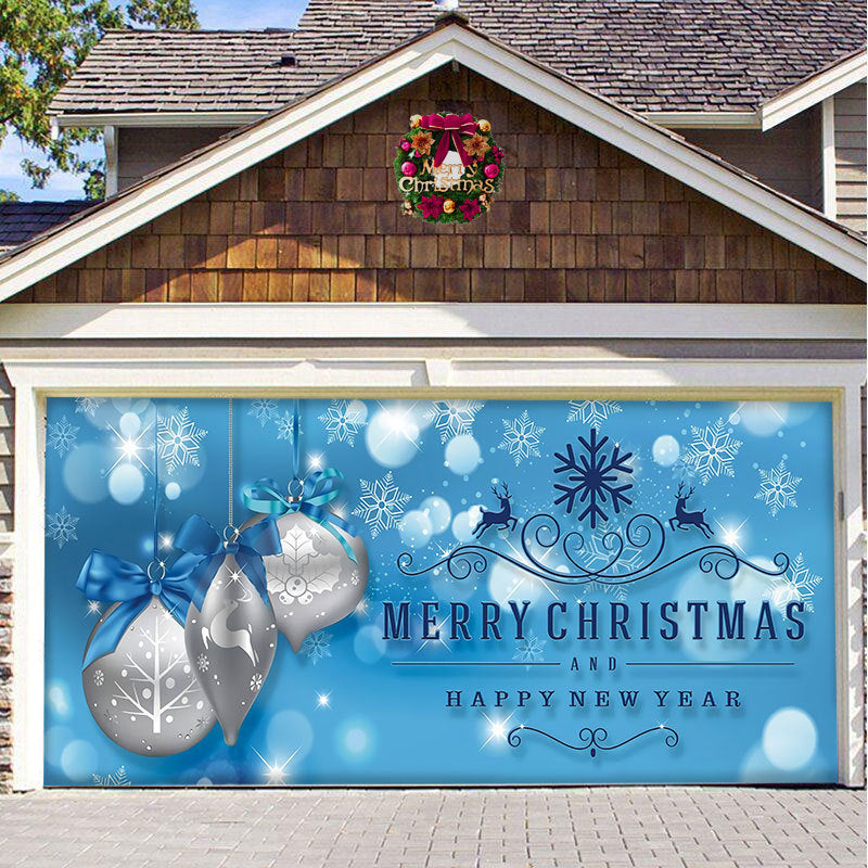 Christmas Background Hanging Cloth Garage Door Patch Holiday Party