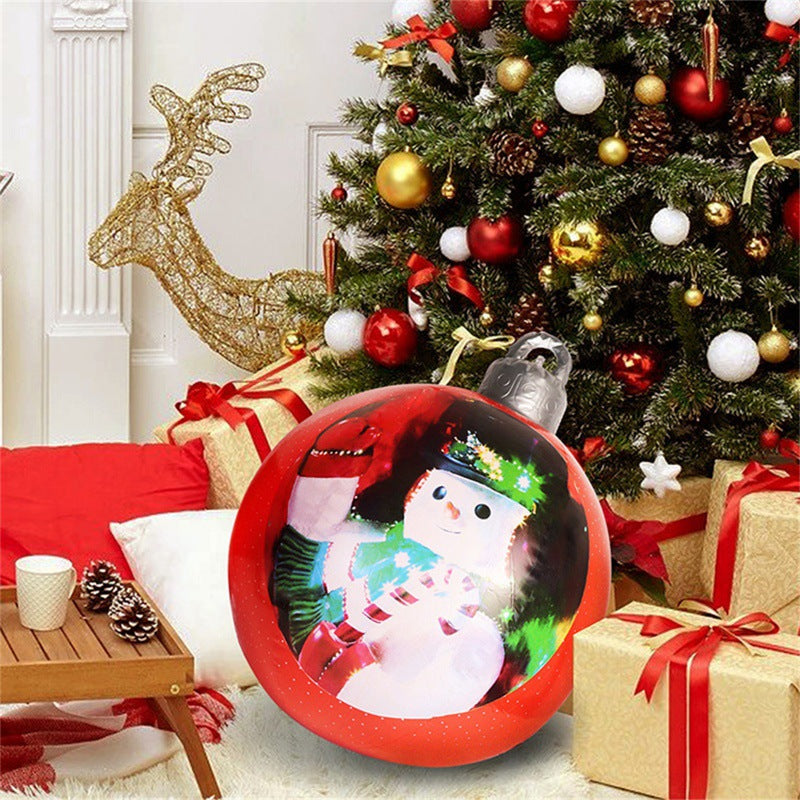 Christmas Ornament Ball Outdoor Pvc 60CM Inflatable Decorated Ball - WOMONA.COM