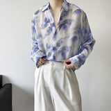 Summer Tulle Long Sleeve Shirt Breathable Men - WOMONA.COM