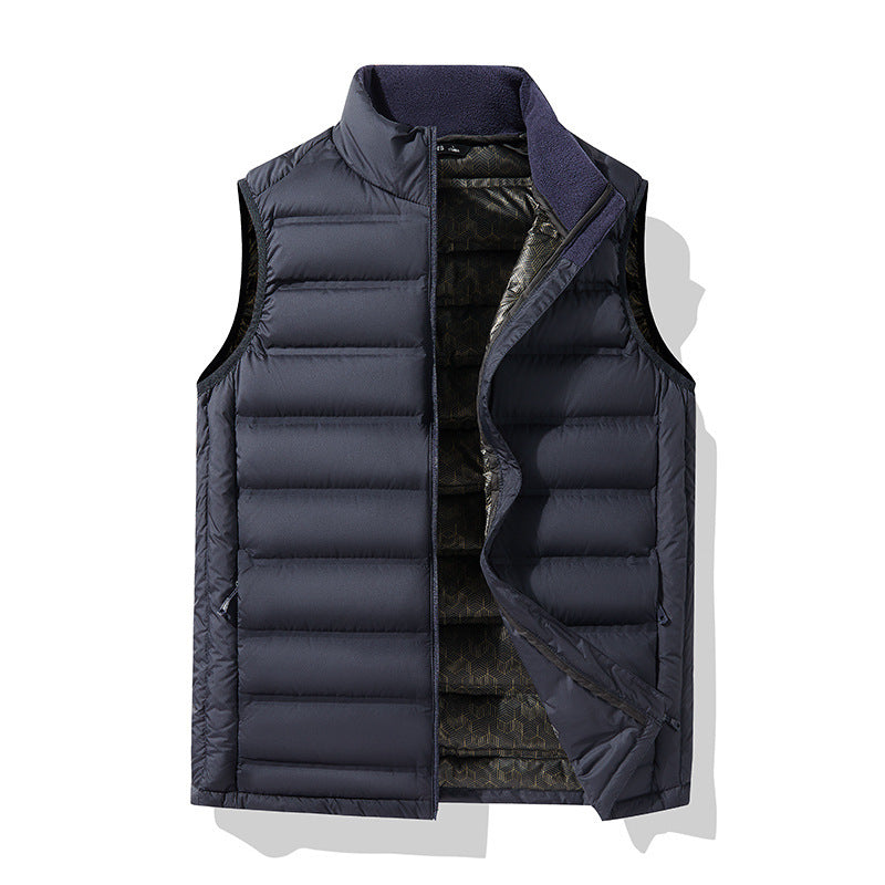 Plus Size Down Stand-up Collar Thermal Thick Graphene Vest Waistcoat