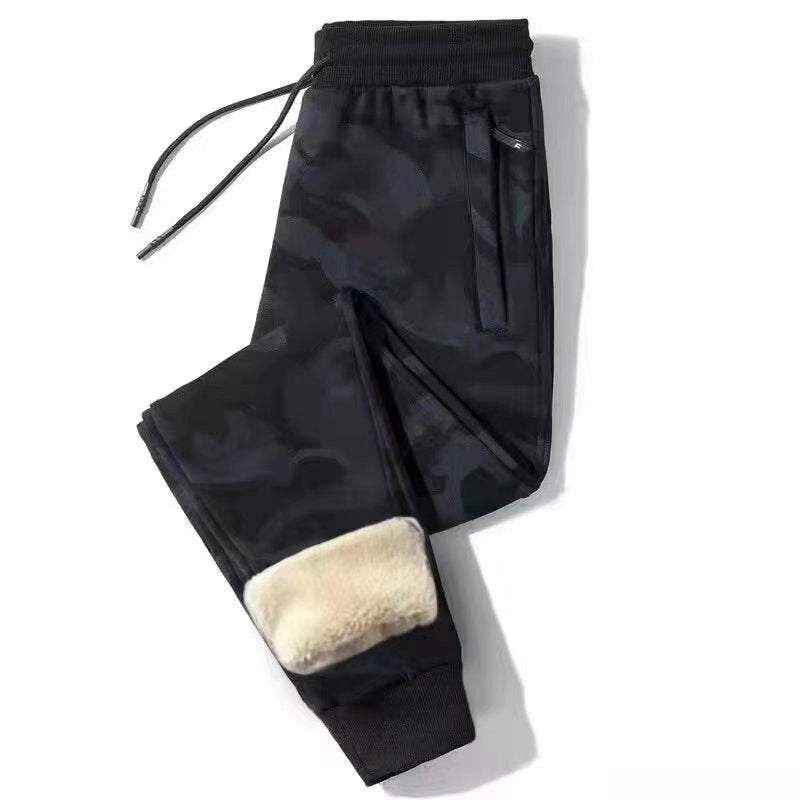 Lamb Cashmere Thickened Sports Casual Straight Pants For Men - WOMONA.COM