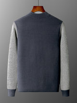 Men's Contrast Color Sleeves Outer Sweater Bottoming Sweater - WOMONA.COM