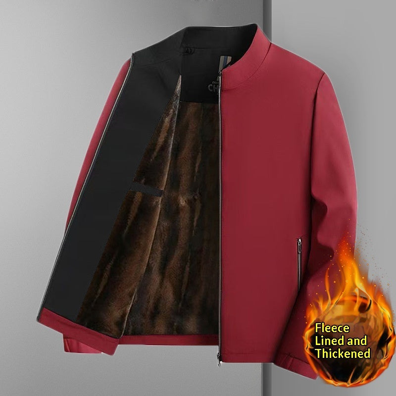 Men's Business Casual Fleece-Lined Jacket