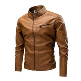 Stitching Motorcycle Retro Fashion Leather Jacket Coat