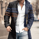 New Men's Woolen Stand Collar Medium Long Pocket Casual Coat - WOMONA.COM