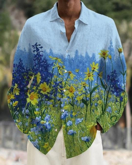 Men's Casual Long Sleeve Shirt - WOMONA.COM
