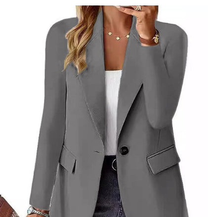Women's lapel button-front blazer
