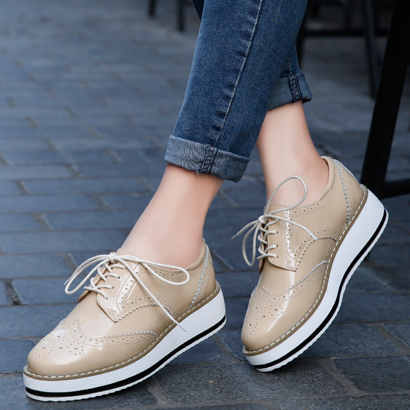 Lace-up Flats Shoes Sports British Style - WOMONA.COM