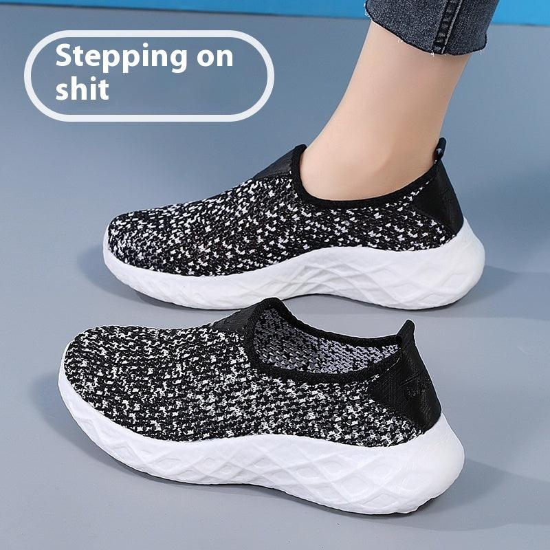 Soft Sole Sneakers Women's Slip-on Mesh Shoes - WOMONA.COM