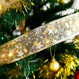 LED Lights Hot Stamping Double-layer Ribbon Christmas Decorations - WOMONA.COM