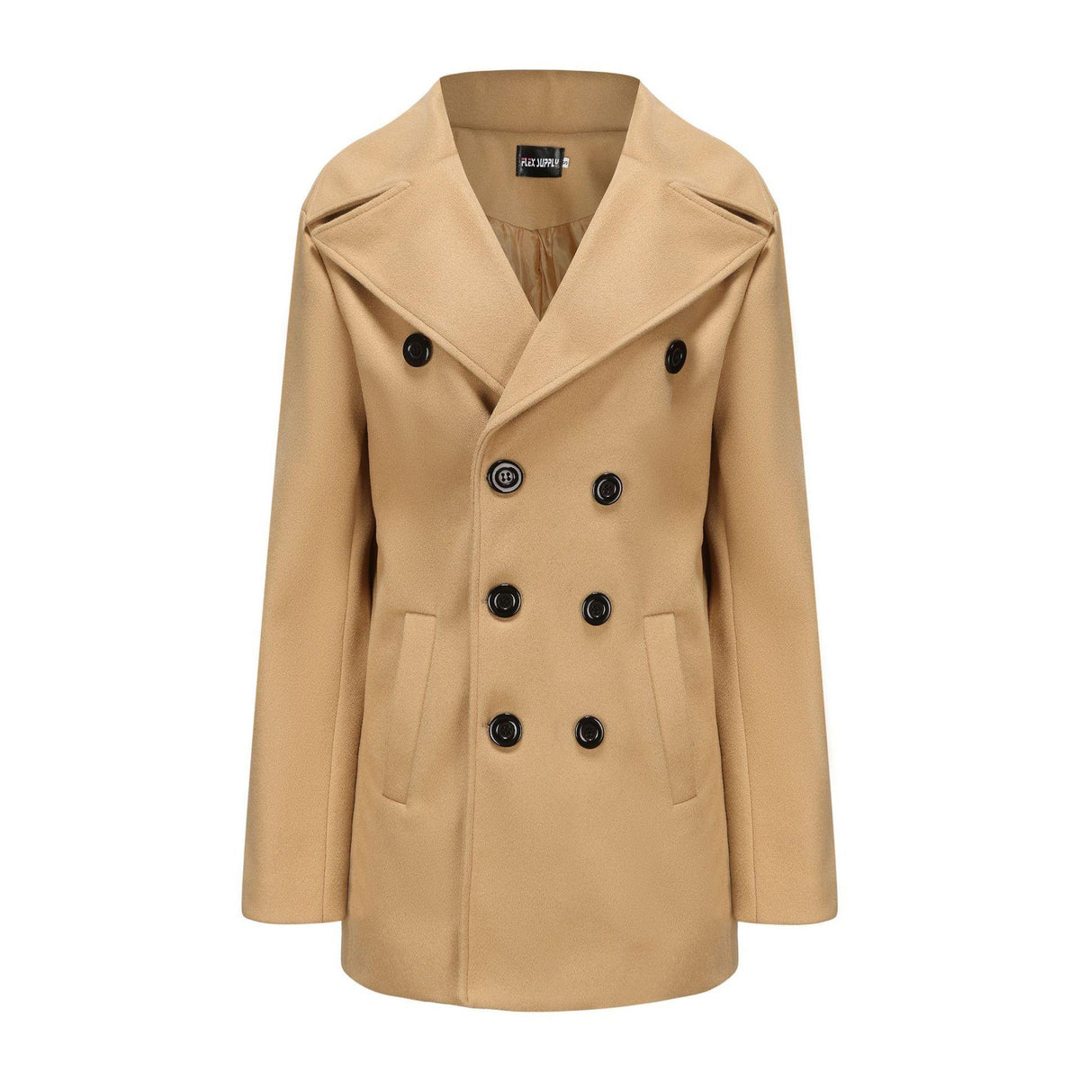 Men's Mid-length Long Sleeve Woolen Coat - WOMONA.COM