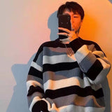 Striped Crewneck Sweater Men's Style - WOMONA.COM