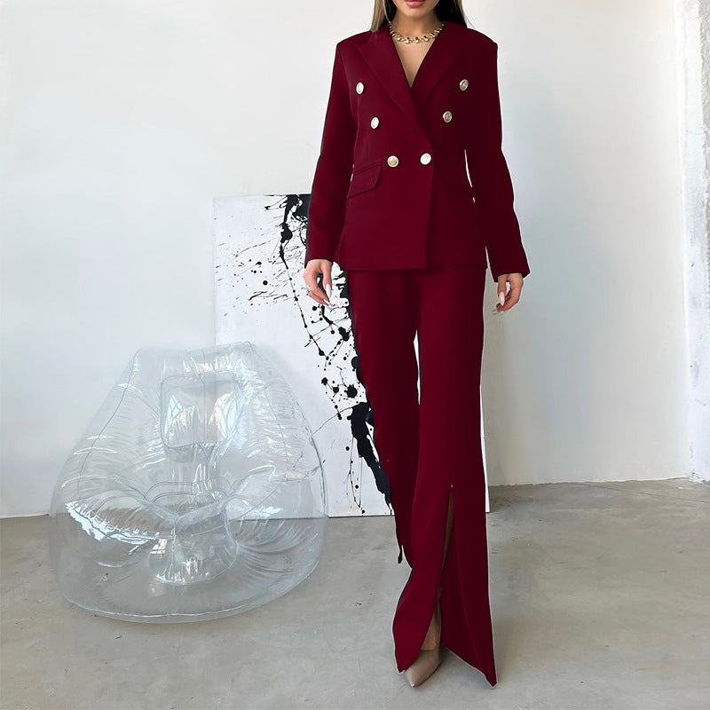 Zipper Bell-bottom Pants Small Suit Business Suit - WOMONA.COM