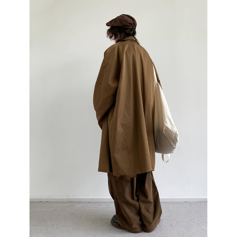 Retro Mid Length Workwear Trench Coat - WOMONA.COM