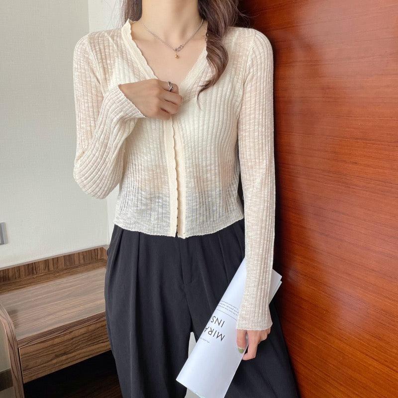 Thin Section, Long-sleeved Blouse Women - WOMONA.COM