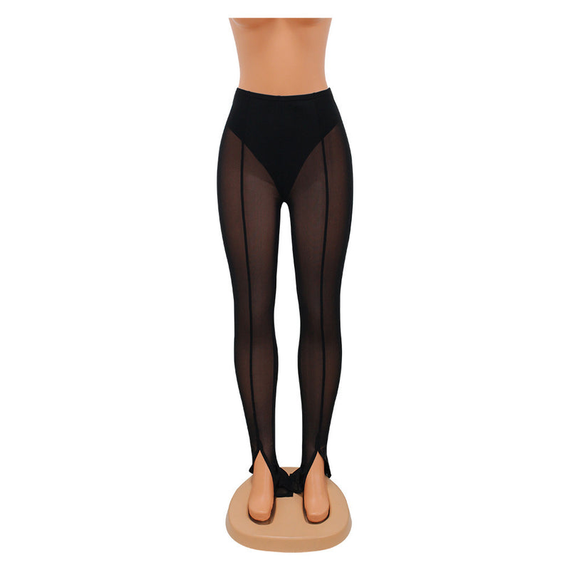 Skinny Mesh See-through Leggings For Women - WOMONA.COM