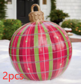 Christmas Ornament Ball Outdoor Pvc 60CM Inflatable Decorated Ball - WOMONA.COM