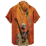 Fashion Skull Print Shirt Men