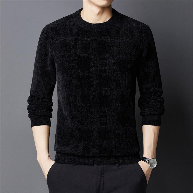 Winter Fleece-lined Chenille Sweater For Men - WOMONA.COM