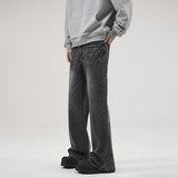 Men's Lightning Crack Blue Jeans - WOMONA.COM