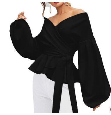 Women Sexy Shirts Ladies Bowknot Shirt - WOMONA.COM