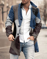 New Men's Woolen Stand Collar Medium Long Pocket Casual Coat - WOMONA.COM